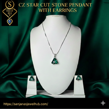 CZ Pendant necklace with earrings