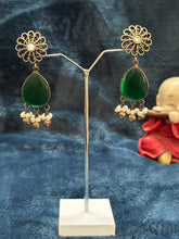 German Silver Jhumka with monalisa stone