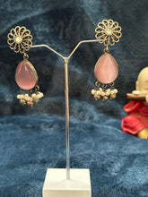 German Silver Jhumka with monalisa stone