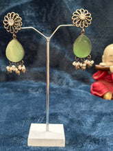 German Silver Jhumka with monalisa stone