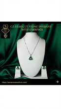 CZ Pendant necklace with earrings
