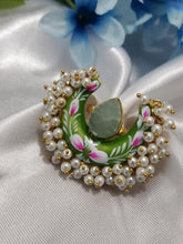 Meenakari druzy stone with pearl lorieals