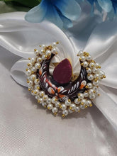 Meenakari druzy stone with pearl lorieals