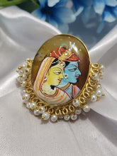 Hand painted Tanjore art with petal lorieals