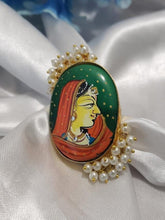 Hand painted Tanjore art with petal lorieals