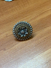 Adjustable Floral shape dual tone German silver ring