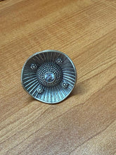 Adjustable lotus leaf style German silver ring with white ad stone