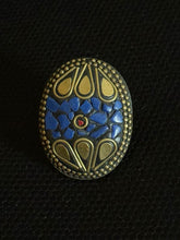 Tibetian style antique gold plated adjustable ring